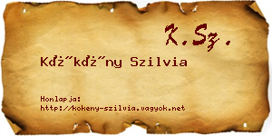 Kökény Szilvia névjegykártya