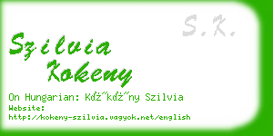 szilvia kokeny business card